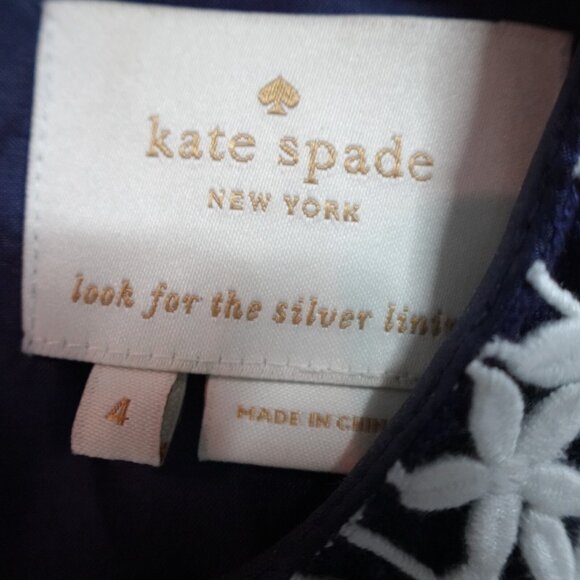 Kate Spade Womens Dress 4 Blue Sheath Linen Blend Tiff - Picture 3 of 13